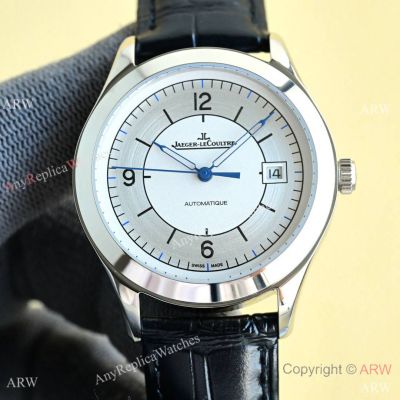 Faux Jaeger Lecoultre Master Control Black Leather Strap Watch Citizen Movement